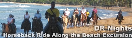 Beachfront horseback ride Punta Cana Macao excursion